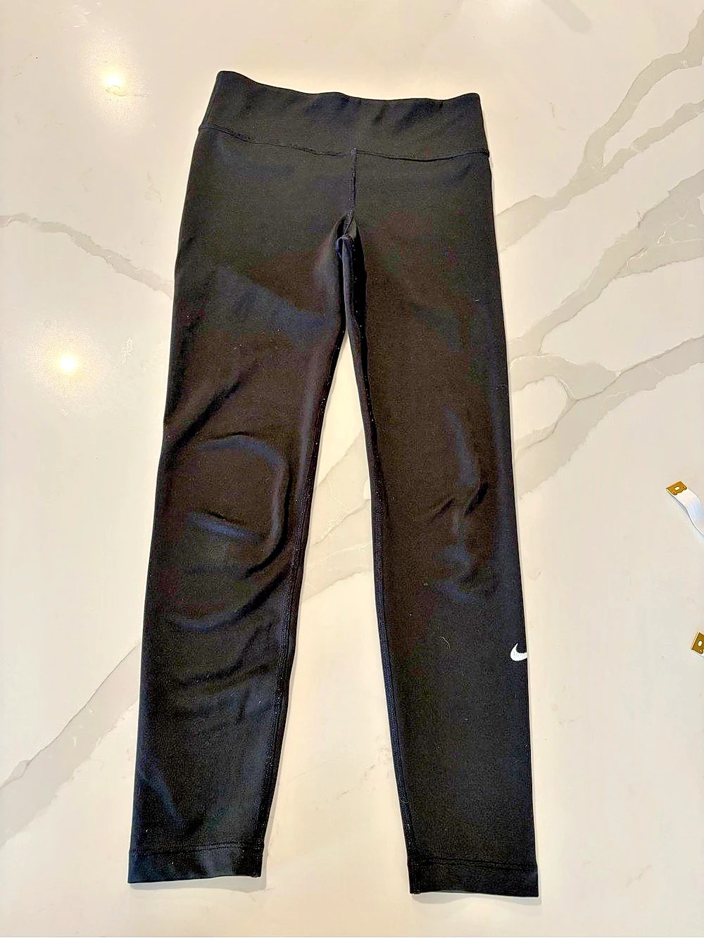 Nike Dri-FIT Women’s Black Ankle Leggings size S High Rise Elastic Waist